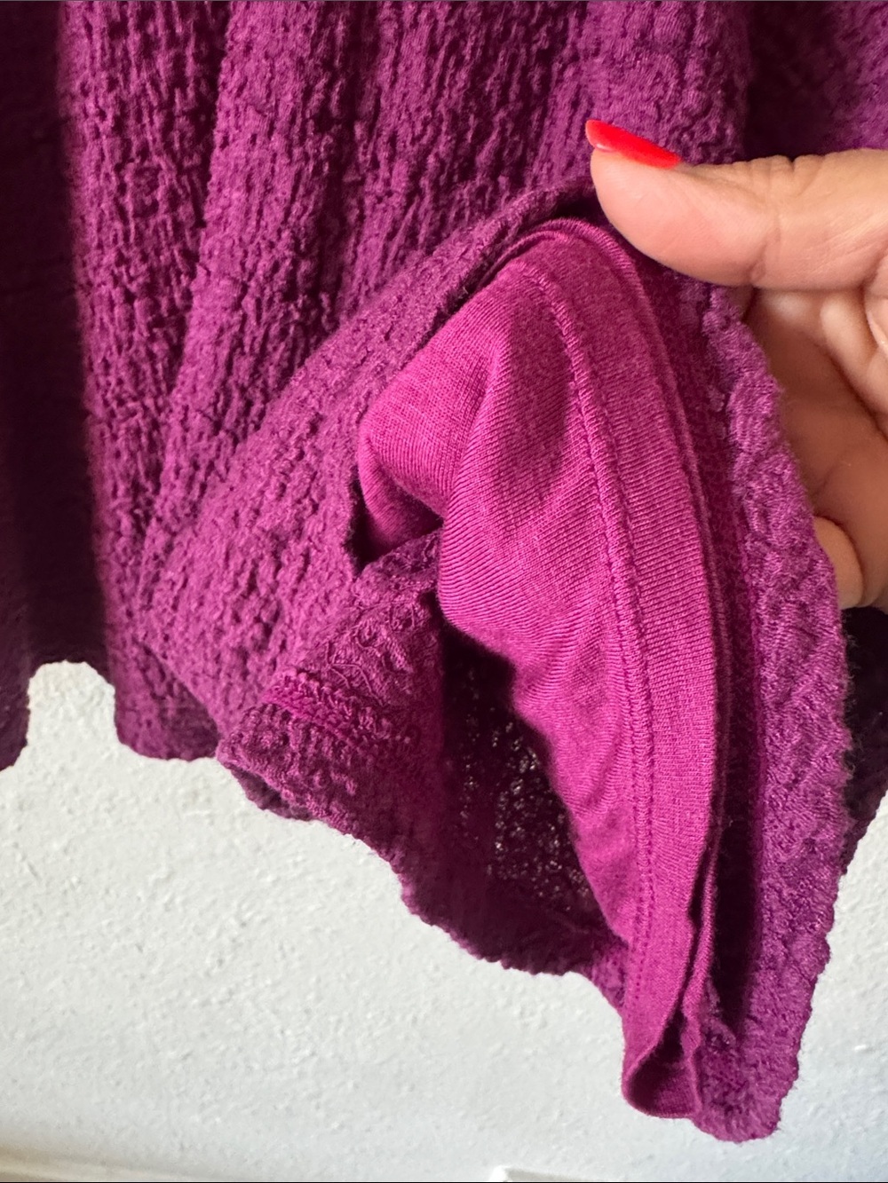 Free People Textured Deep V Mini Dress in Plum - Picture 5 of 6